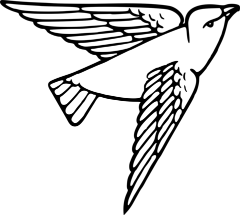 Vintage Bird Line Art Coloring Page